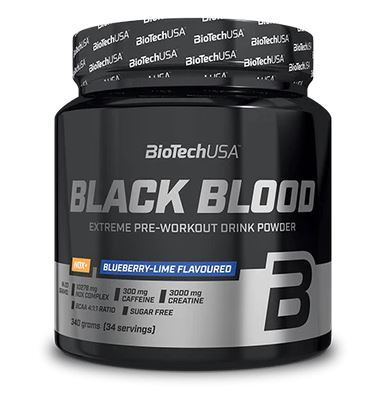 BioTechUSA Black Blood NOX+ Pre Workout Blueberry Lime For Intense Workouts 340g