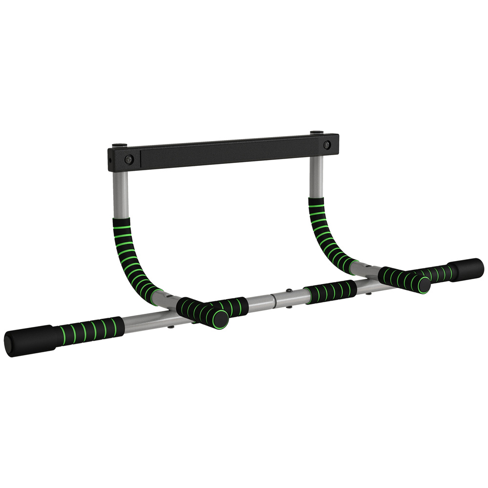 HOMCOM Doorway Pull up Bar, Door Frame Chin up Bar Push up Bar for Home Gym Upper Body Workout, No Drilling or Screws, Green
