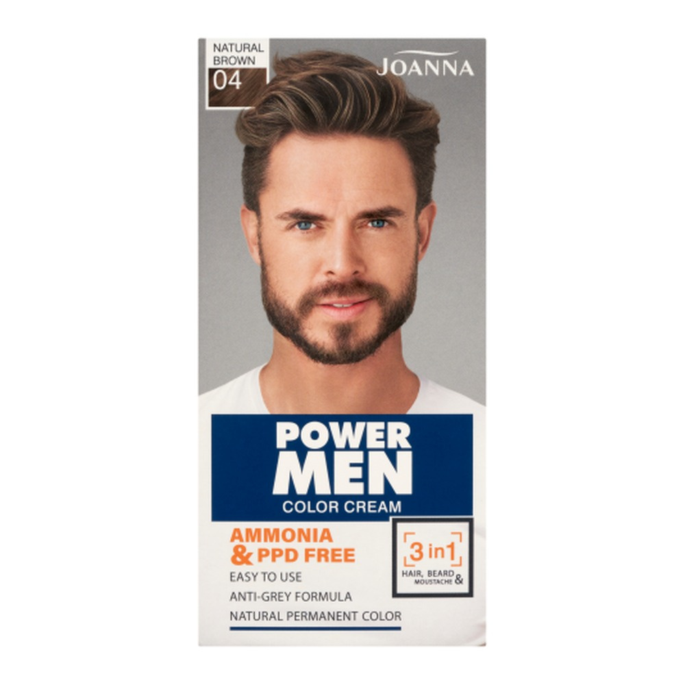 Joanna Power Men Color Cream 3w1 Farba do Włosów dla Mężczyzn Nr 04 Natural Brown 1 Sztuka