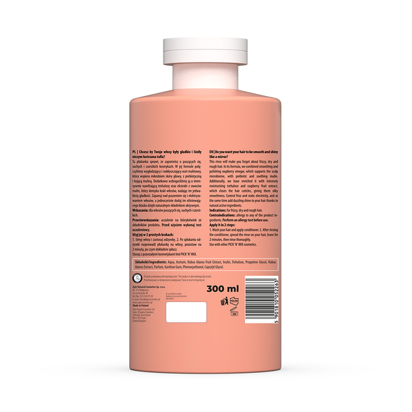 Apis Pick'N'Mix Shine Booster Soothing Raspberry Vinegar Rinse for Fizzy Dry Rough Hair 300ml