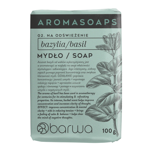 Barwa Aroma Soaps Refreshing Basil Bar Soap for Everyday Use 100g