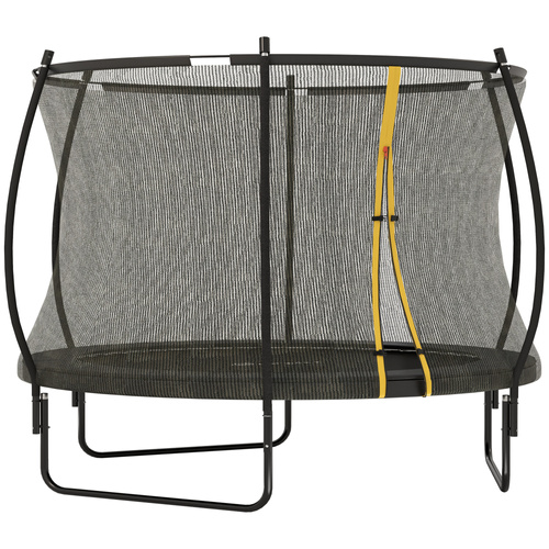 SPORTNOW 10ft Outdoor Trampoline with Enclosure Net, Spring Cover, Black