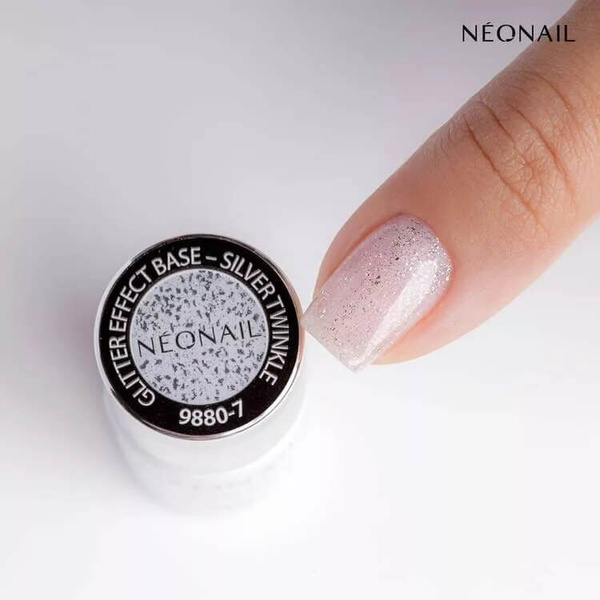 NeoNail UV/LED Baza Hybrydowa Glitter Effect Base Silver 7.2ml