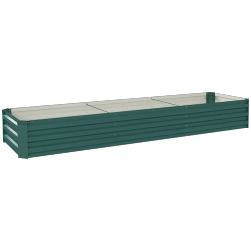 Outsunny 60 x 240cm Galvanised Steel Planter, with Open Bottom