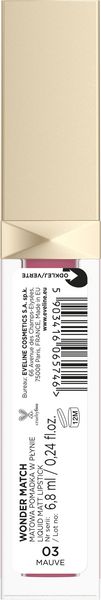 Eveline Wonder Match Matte Liquid Lipstick No. 03 Mauve 6.8ml