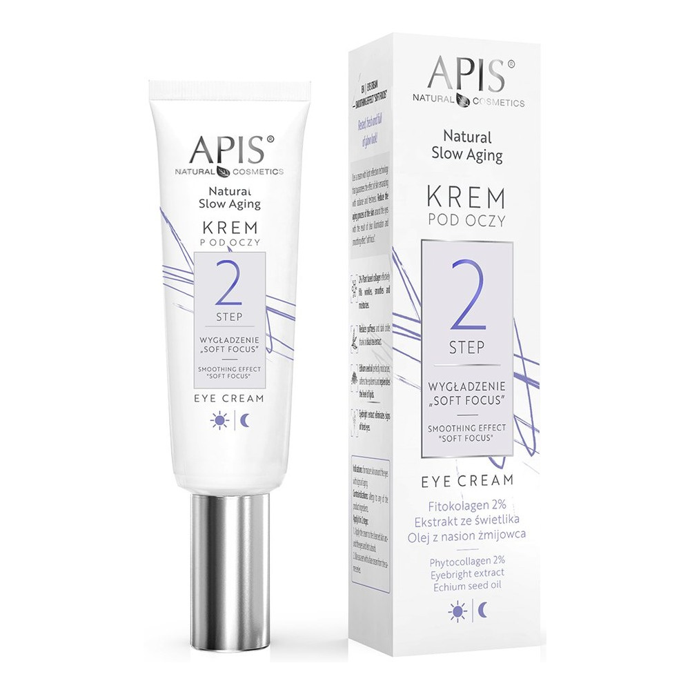 Apis Natural Slow Aging Step 2 Soft Focus Wygładzający Krem pod Oczy dla Skóry Dojrzałej 15ml