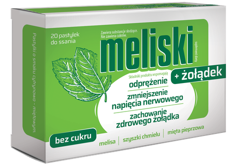 Meliski + Żołądek Wspomaga Redukcję Stresu i Zdrowie Żołłąka 20 Sztuk