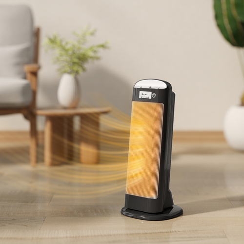 HOMCOM Ceramic Space Heater, 2000W Fan Electric Heater with 4 Modes, Adjustable Thermostat, 55° Oscillation, Tip-Over and Overheat Protection for Bedroom, Home Office, Black