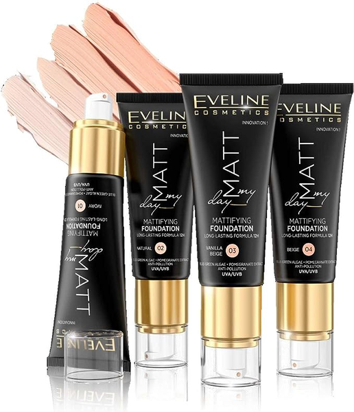 Eveline Matt My Day Light Mattifying Moisturizing Foundation Matte No. 03 Vanilla Beige 40ml