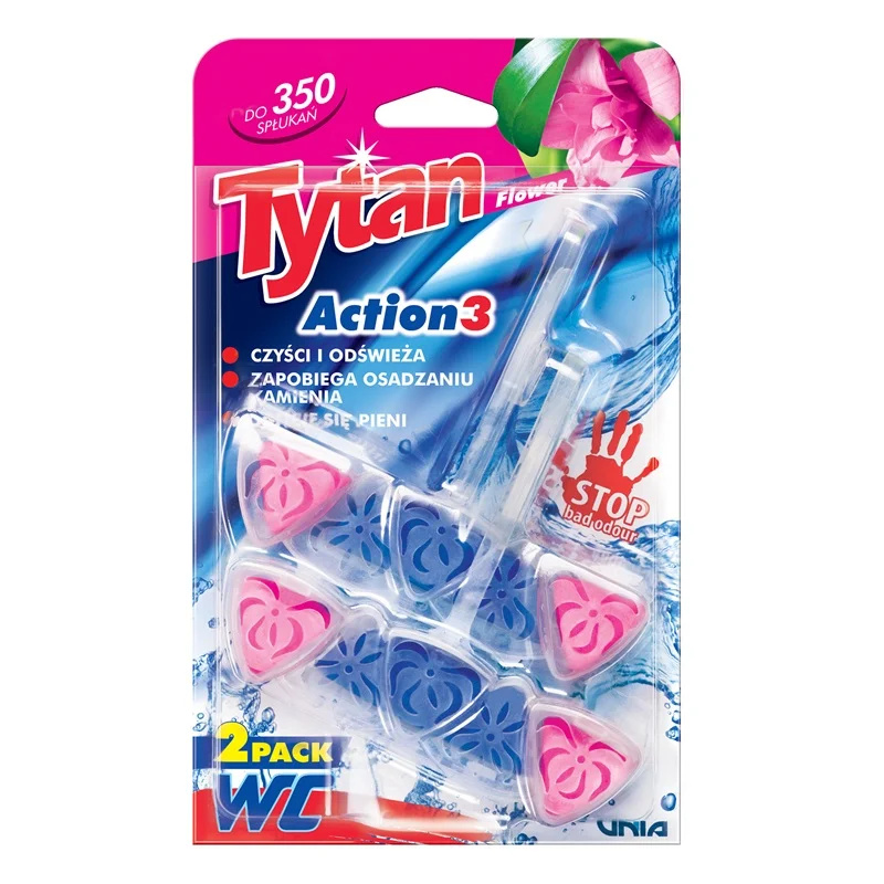 Tytan WC Action 3 Flower Zawieszka Toaletowa 2x40g