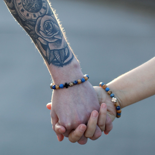 Set of 2 Gemstones Friendship Bracelets - Harmony - Rainbow Gemstones