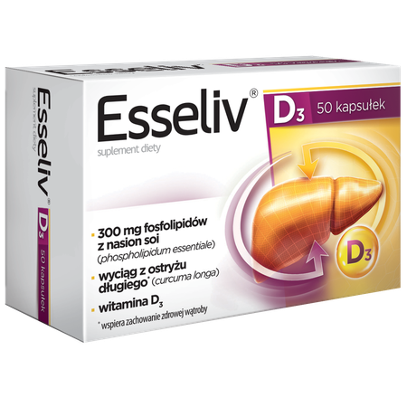 Esseliv D3 for Liver Work Support and Fat Digestion 50 Capsules