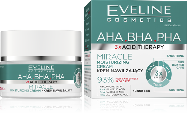 Eveline 3X Acid Therapy AHA BHA PHA Miracle Moisturizing Day and Night Cream 50ml