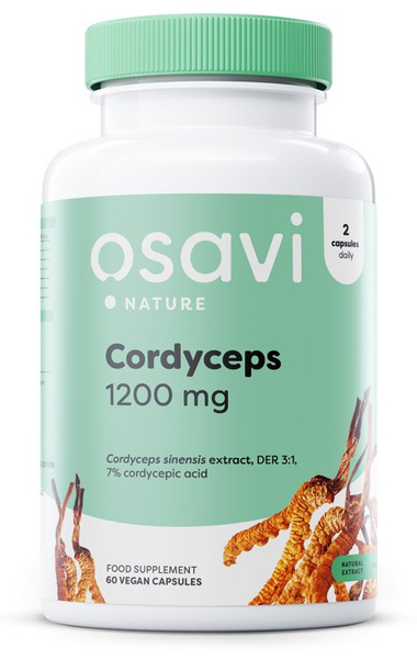 Osavi Kordyceps 1200mg Na Energię 60 Kapsułek Wegańskich