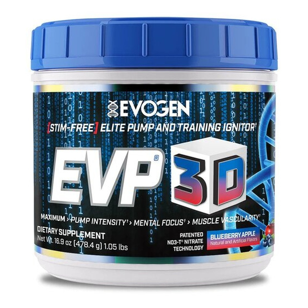 Evogen EVP 3D Stimulant-Free Pre-Workout, Blueberry Apple 478g