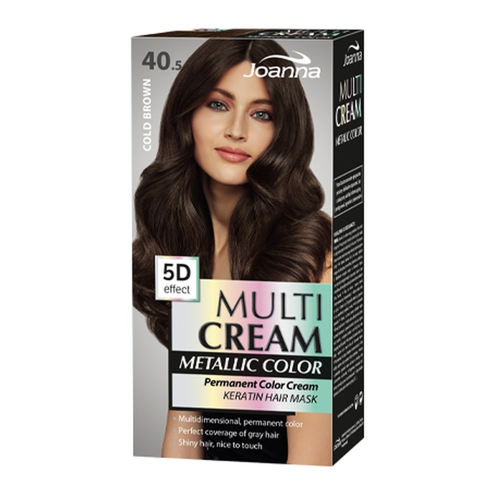 Joanna Multi Cream Color Farba do Włosów z Efektem 5D z Długotrwałym Efektem Nr 40.5 Chłodny Brąz 1 Sztuka