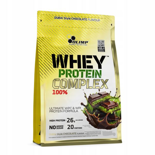 Olimp Nutrition Whey Protein Complex 100% Odżywka Białkowa na Wzrost Masy Mięśniowej Czekolada w Stylu Dubajskim 600g