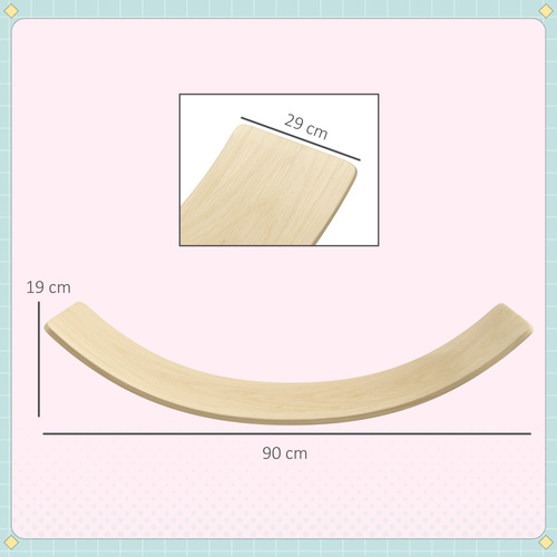 AIYAPLAY Wooden Balance Board for Children 3-8 Years Old, Natural Tone