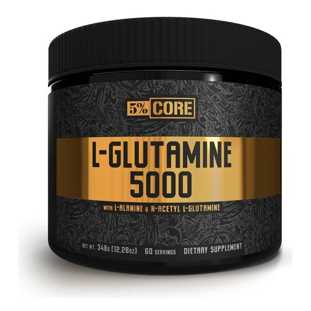 5% Nutrition L-Glutamine 5000 Core Series, Bez smaku 348g