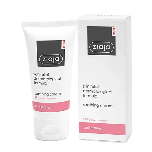 Ziaja Med Kuracja Łagodząca Krem do Twarzy Redukujący Trądzik Różowaty SPF6 50ml