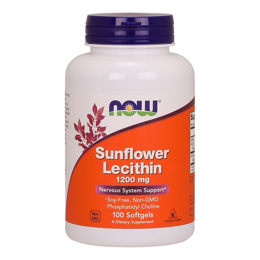 Now Foods Sunflower Lecithin 1200mg Lecytyna z Nasion Słonecznika 100 Kapsułek