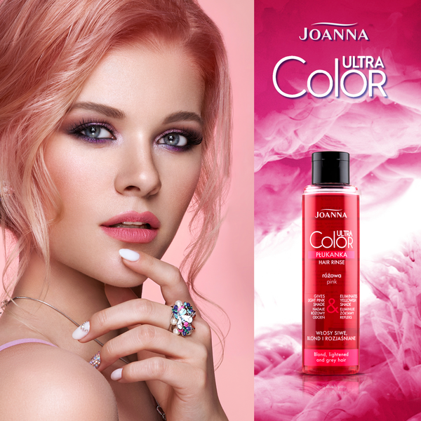 Joanna Ultra Color Płukanka do Włosów Blond Siwych i Rozjaśnionych Różowa 150ml