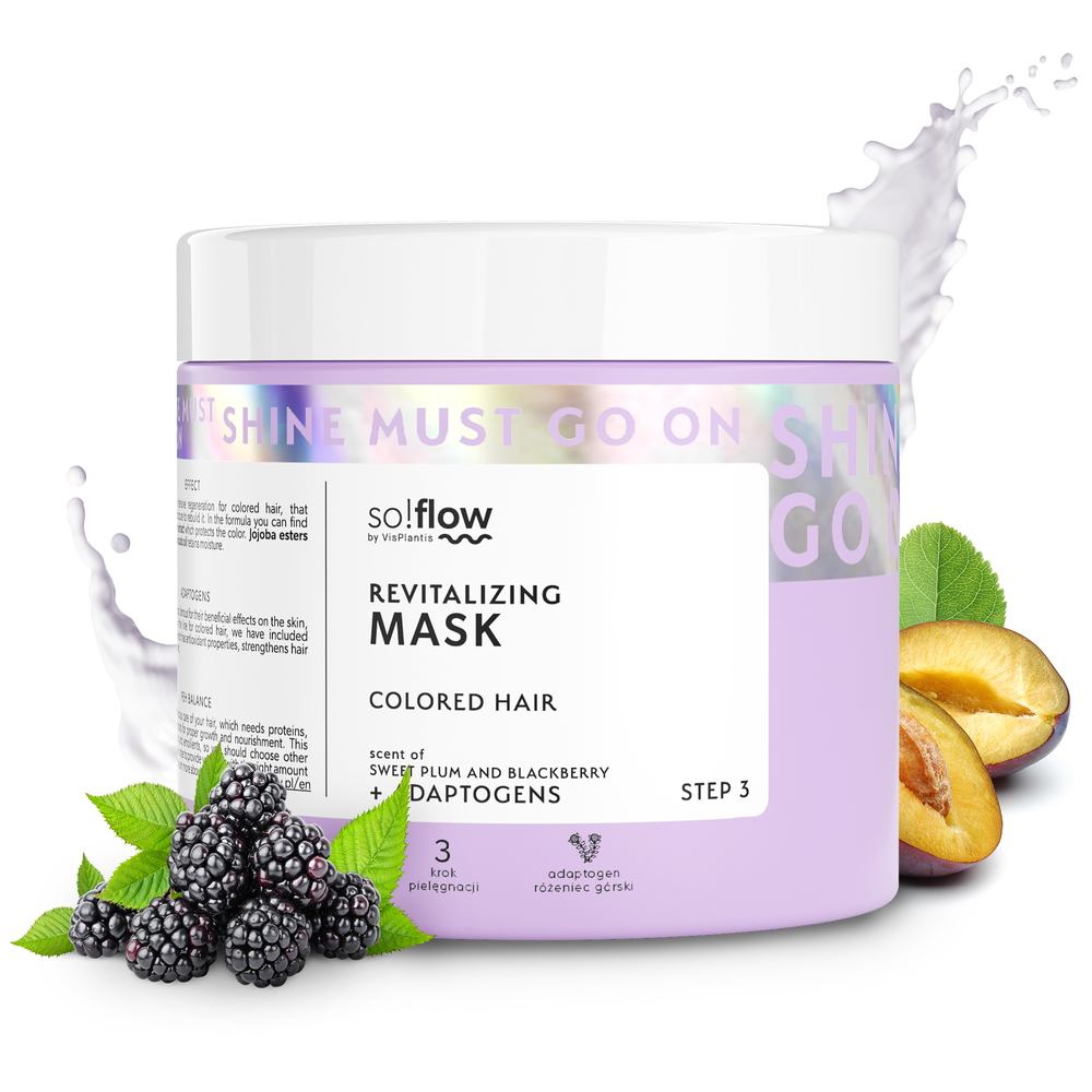 So! Flow Revitalizing Mask for Colored Hair with Plum and Blackberry Scent 400ml