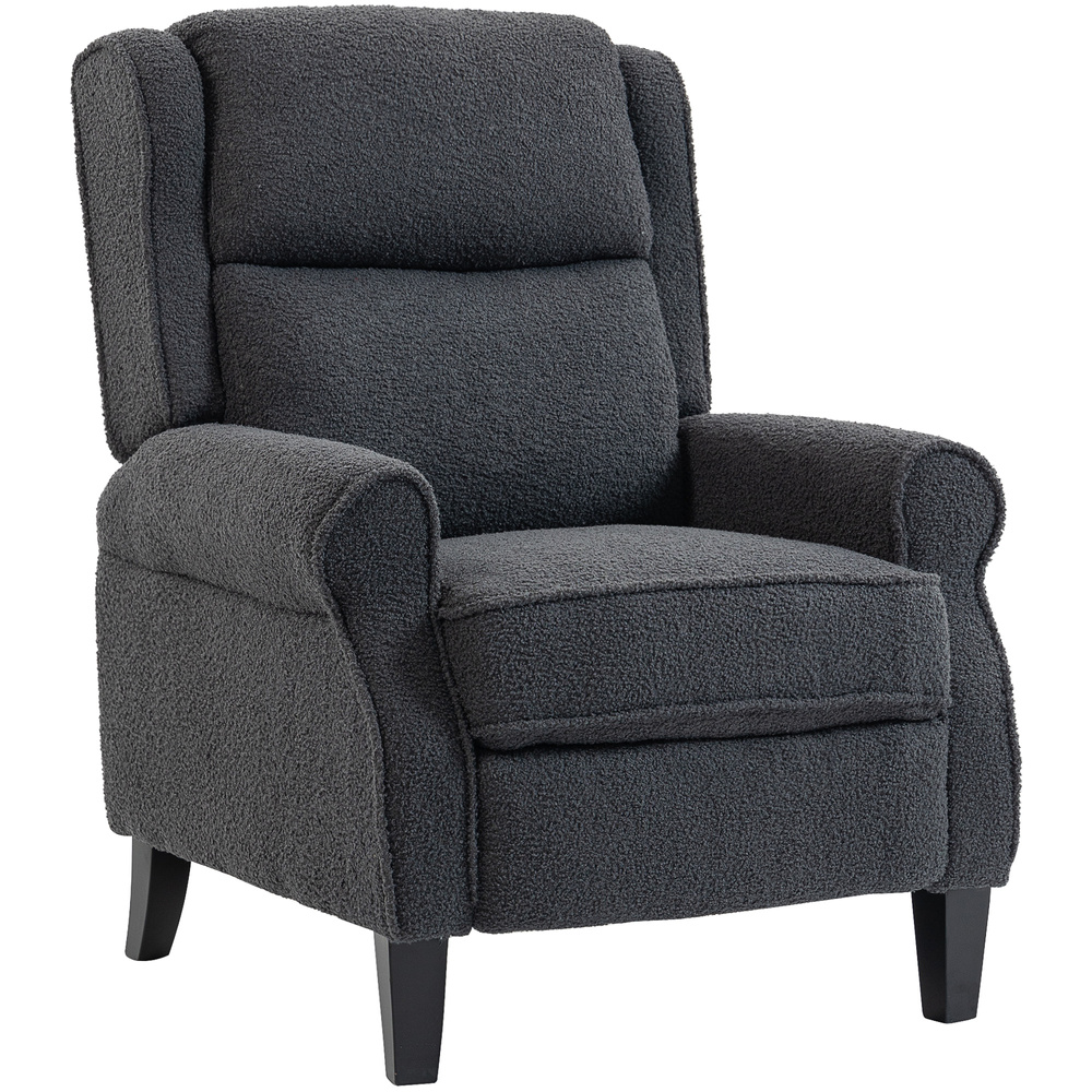 HOMCOM 132° Recliner Armchair, with Extended Footrest - Dark Grey