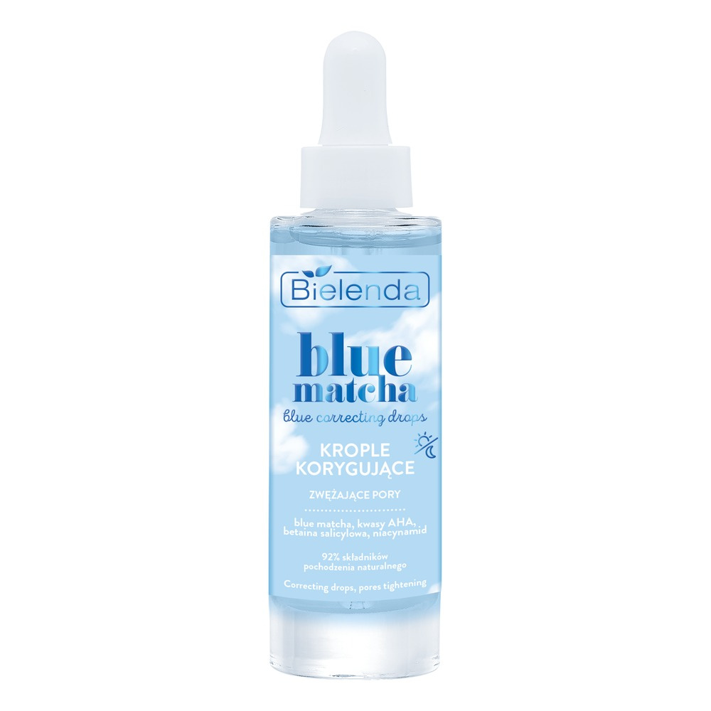 Bielenda Blue Matcha Blue Correcting Drops Krople Korygujące Zwężające Pory dla Każdego Rodzaju Cery 30ml