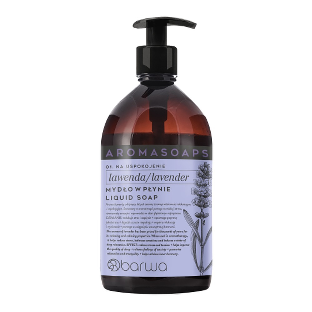 Barwa Aroma Soaps Na Uspokojenie Mydło w Płynie Lawenda do Codziennego Stosowania 500ml