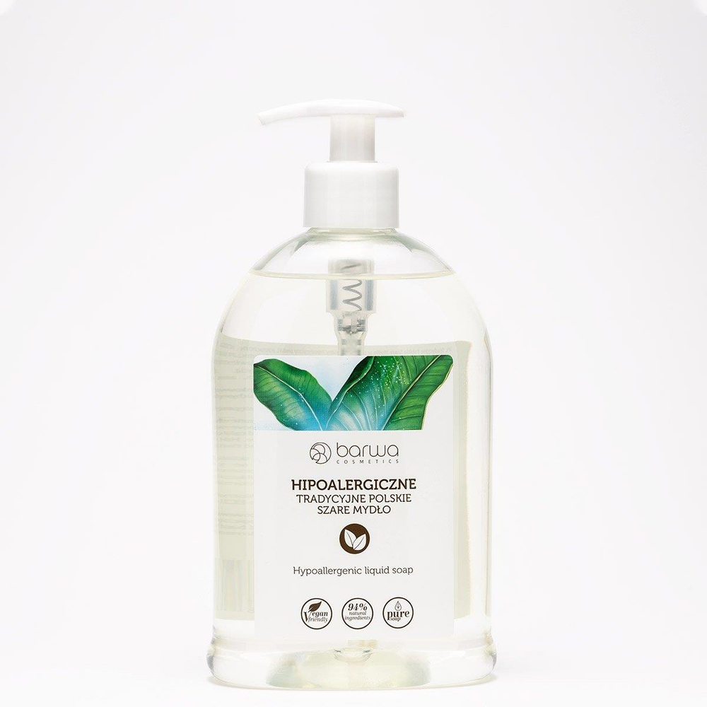 Barwa Hypoallergenic Traditional Polish Gray Soap for Sensitive Skin Prone to Allergies 500ml