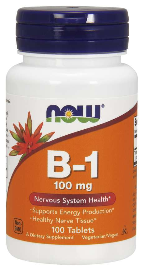 Now Foods Vitamin B-1 Thiamine 100mg Supports Nervous System & Brain Function 100 Tablets