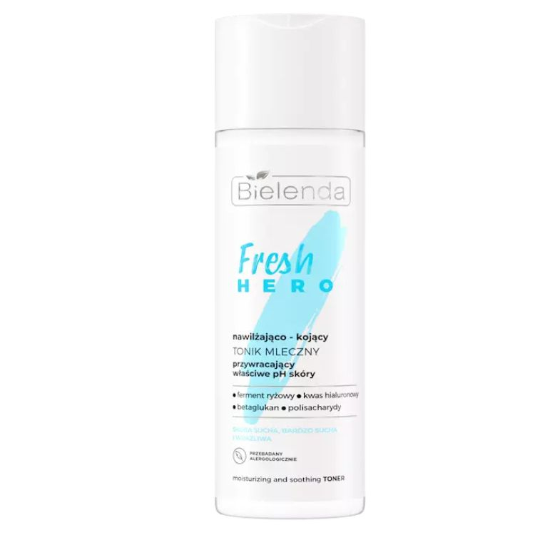 Bielenda Fresh Hero Nawilżająco - Kojący Tonik Mleczny dla Skóry Suchej i Bardzo Suchej 200ml