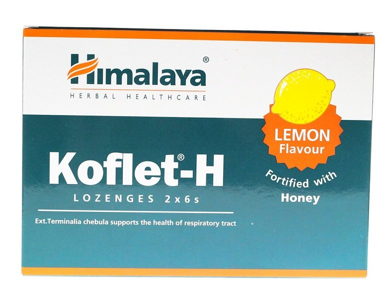 Himalaya Koflet-H Cytryna Wspiera Zdrowie Dróg Oddechowych 12 Pastylek do Ssania