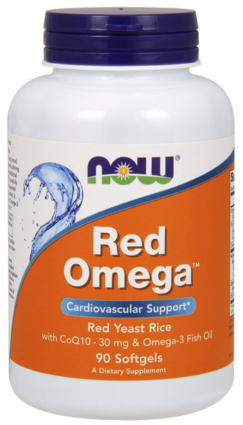 Now Foods Red Omega Red Yeast Rice Supports Heart Function 90 Capsules