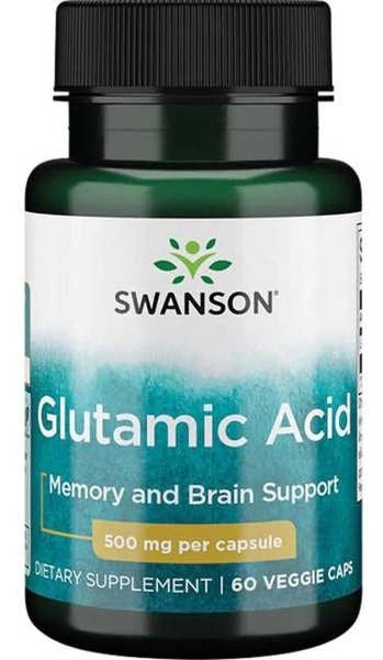 Swanson Glutamic Acid 500mg 60 Vcapsules