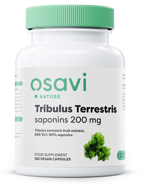 Osavi Tribulus Terrestris 200mg Saponin 120 wegańskich kapsułek na witalność i libido