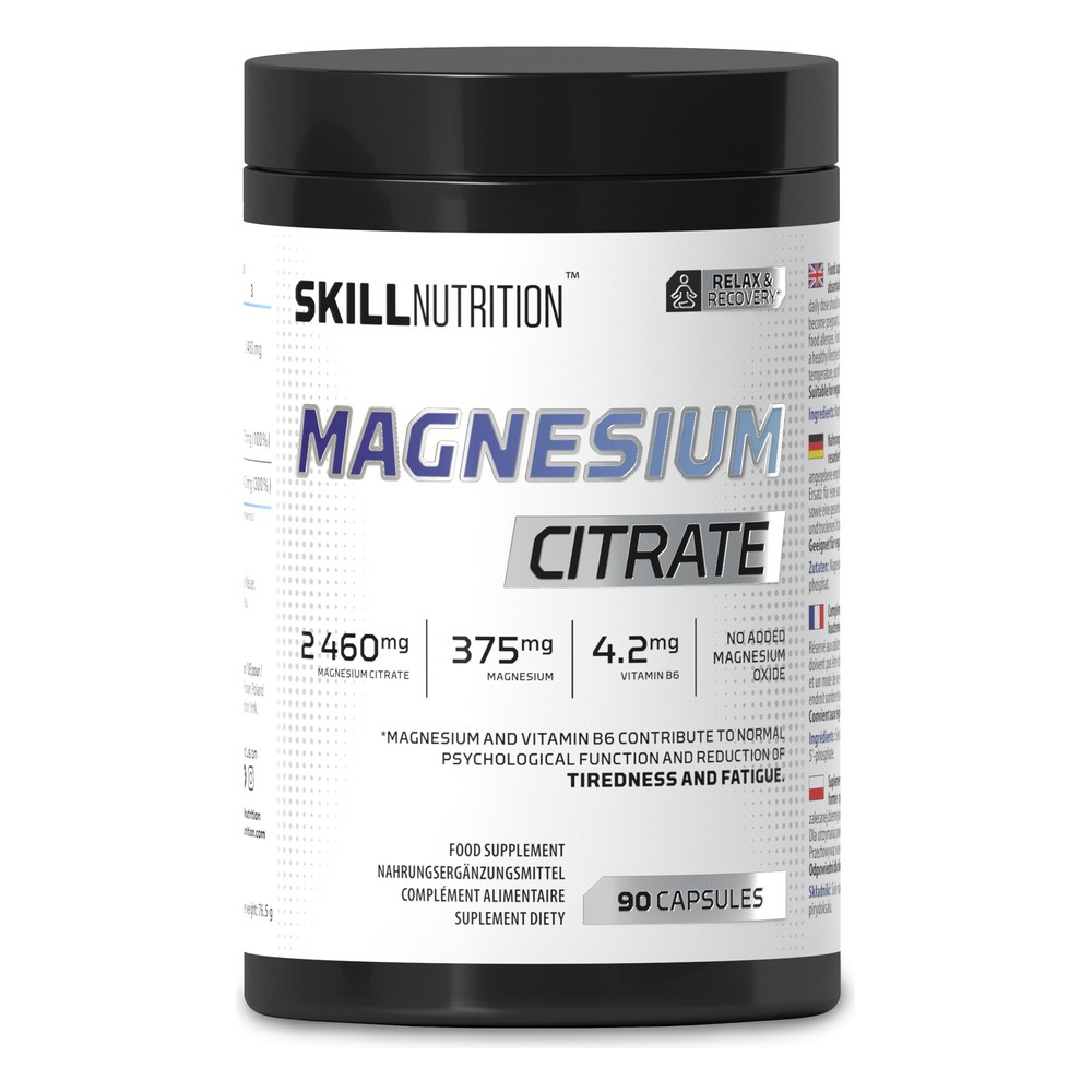 Skill Nutrition Magnesium + B6 Supplement for Nervous System Support 90 Capsules