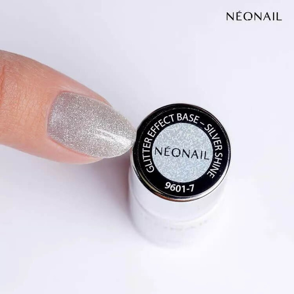 NeoNail UV/LED Baza Hybrydowa Glitter Effect Base Silver Shine 7.2ml