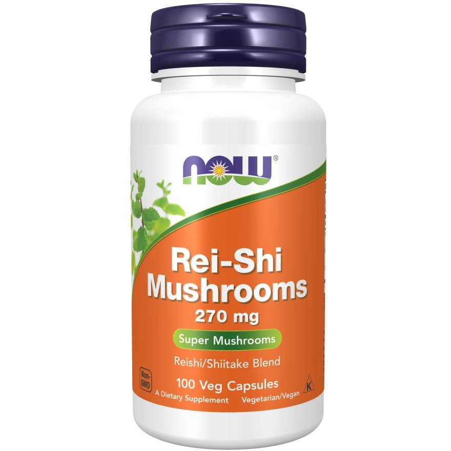 Now Foods Rei-Shi Mushrooms 270mg Wsparcie dla Zdrowia 100 Kapsułek