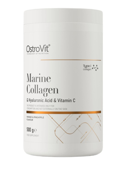 OstroVit Marine Collagen & Hyaluronic Acid & Vitamin C, Mango & Pineapple - 500g