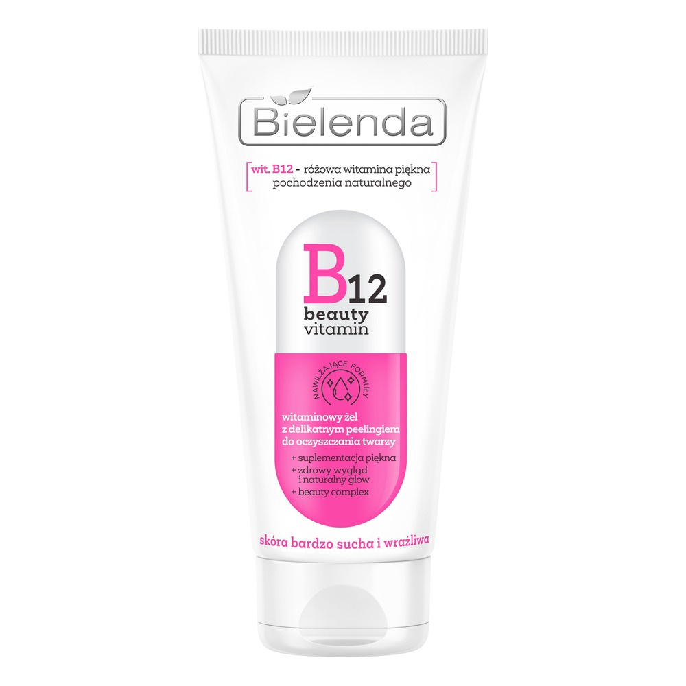 Bielenda B12 Beauty Vitamin Witaminowy Żel do Twarzy z Peelingiem dla Skóry Bardzo Suchej i Wrażliwej 150ml