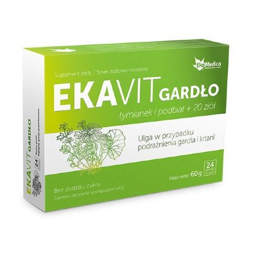 EkaMedica Ekavit Throat with Thyme and Coltsfoot for Throat and Larynx Irritations  24 Lozenges