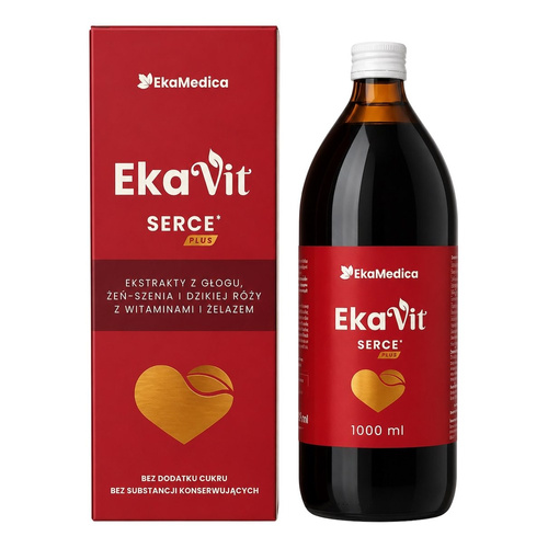 EkaMedica Ekavit Serce Plus Vital Tonic with Hawthorn Extract, Ginseng and Wild Rose 1000ml