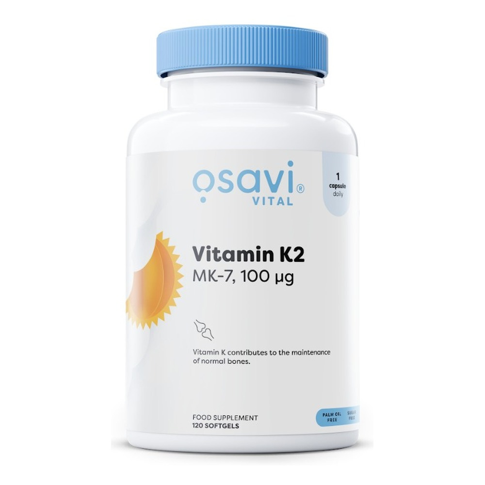 Osavi Witamina K2 MK-7 100mcg na Zdrowe Kości i Prawidłowe Krzepnięcie Krwi 120 Kapsułek