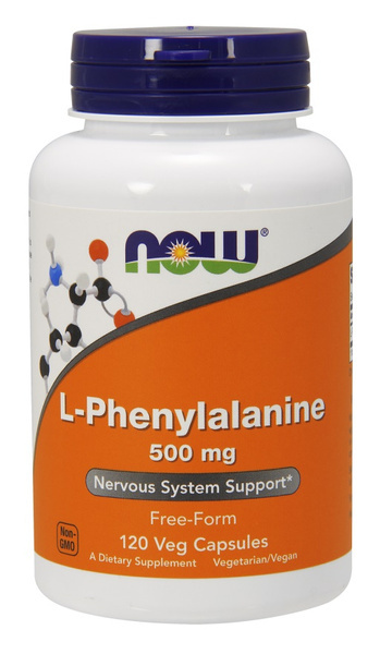 Now Foods L-Phenylalanine 500 mg Nervous System Support and Protein Synthesis 120 vcaps