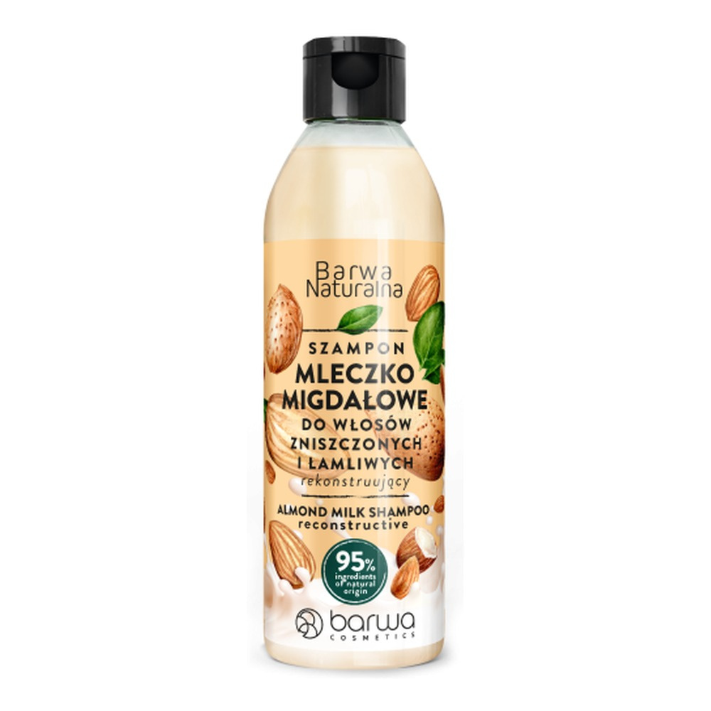 Barwa Naturalna Rekonstruujący Szampon Mleczko Migdałowe dla Włosów Zniszczonych i Łamliwych 300ml