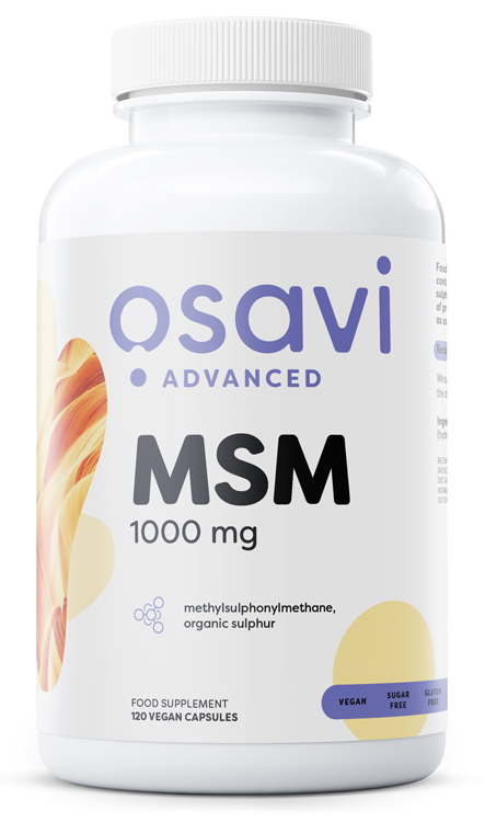 Osavi MSM 1000mg 120 vcaps for joint, skin, and hair support