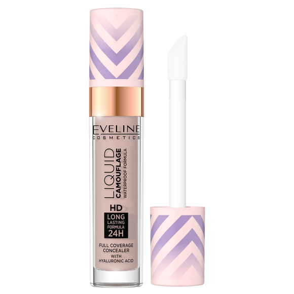Eveline Liquid Camouflage Wodoodporny Korektor Kamuflujący z Kwasem Hialuronowym Nr 04 Light Almond 7,5ml
