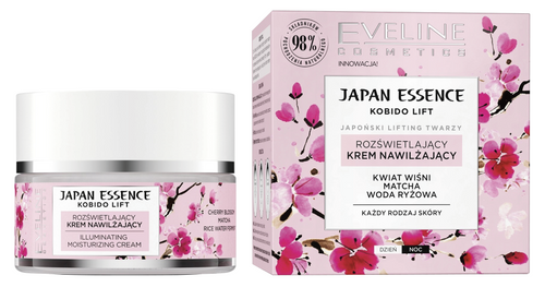 Eveline Japan Essence Illuminating Moisturizing Cream for All Skin Types for Day and Night 50ml